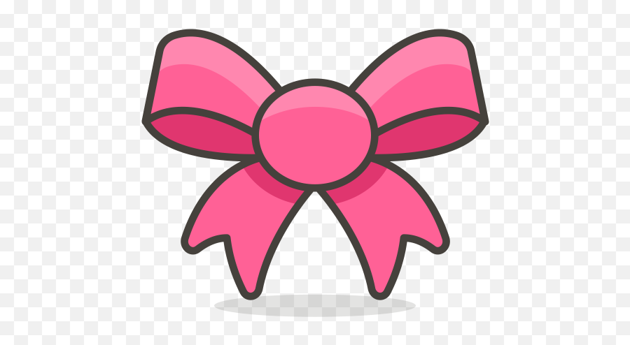 Ribbon Emoji Icon Of Colored Outline Style - Pita Ikon Png,Pink Ribbon Emoji