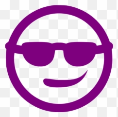 Purple Cool Icon - Smile Sunglass Png Emoji