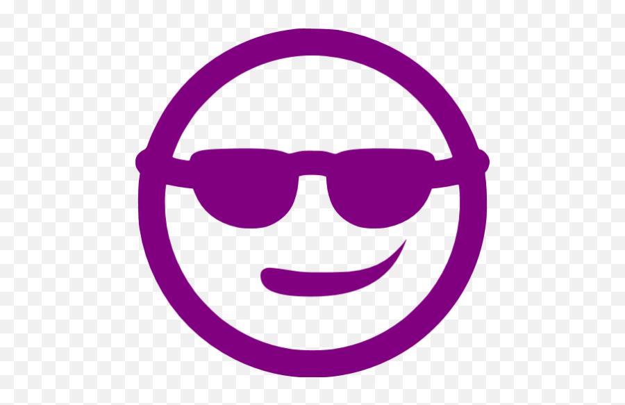 Purple Cool Icon - Smile Sunglass Icon Png Emoji,Purple Emoticon