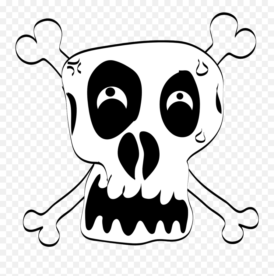 Crazy Danger Skull Deaths Head Skull And Crossbones - Skull And Crossbones Funny Emoji,Skull Emoticon