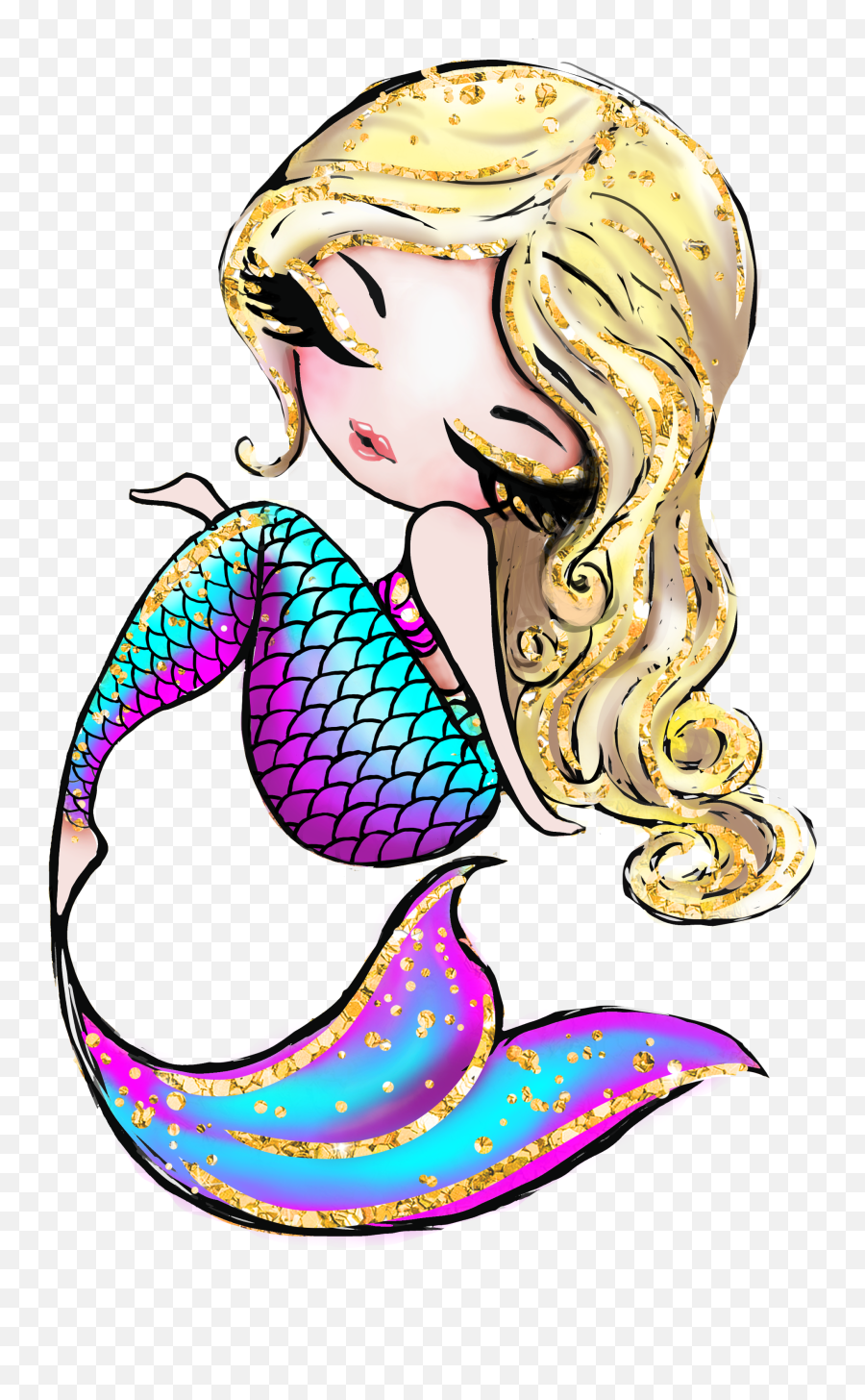 Popular And Trending Mermaid Stickers On Picsart - Cartoon Rainbow Mermaid Tail Emoji,Mermaid Emoji Iphone