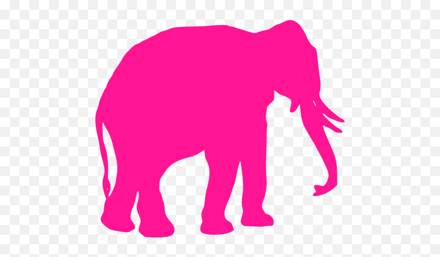 Deep Pink Elephant Icon - Elephant Silhouette Emoji,Elephant Emoticon