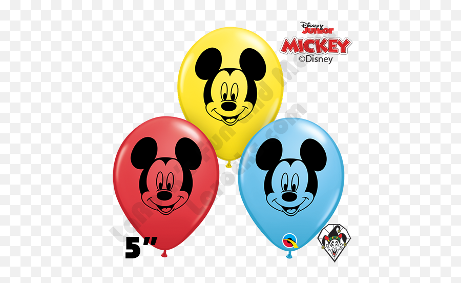 Qualatex 5 Inch Round Mickey Mouse Face - Mickey Mouse Face On Balloon Emoji,Mickey Mouse Emoji For Facebook