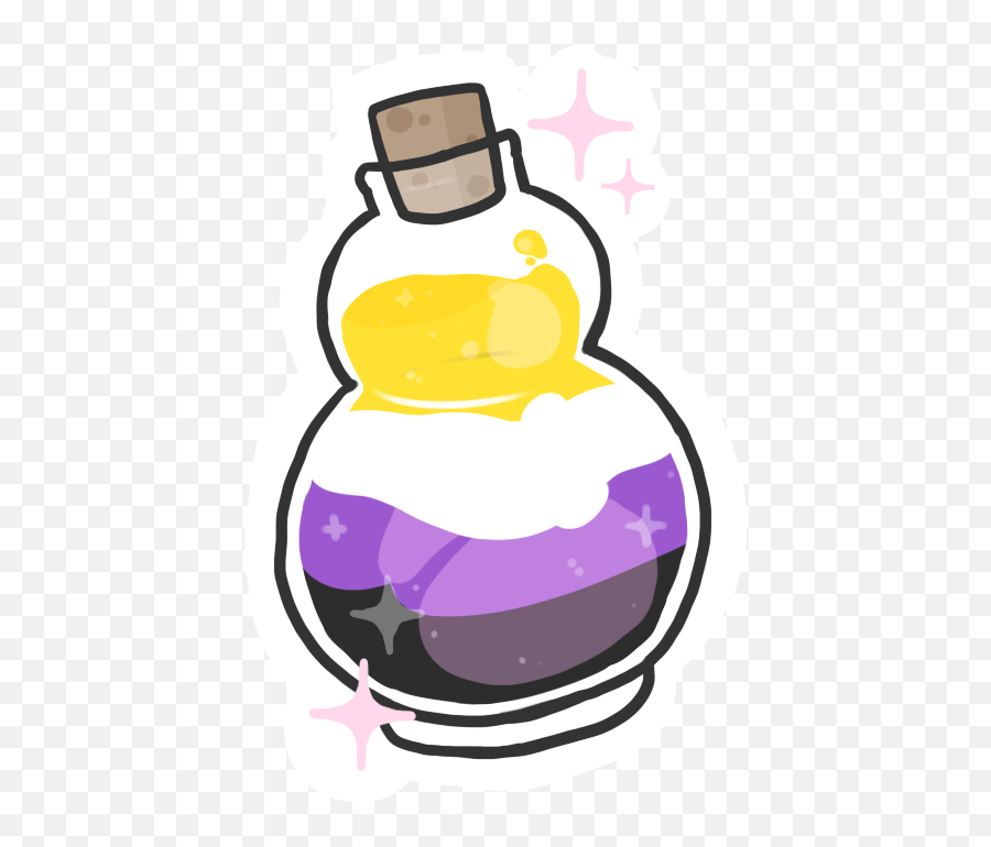 Lgbt Nonbinary Pride Sticker - Transparent Pride Potions Emoji,Potion Emoji