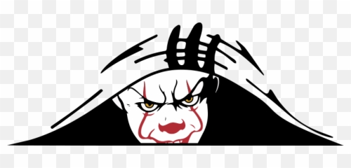 Clown Watching Car Sticker - Calcomania De Payaso Emoji