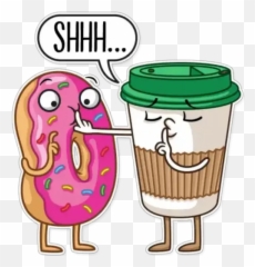 Donut And Coffee Stickers For Whatsapp - Sacro Cuore Di Gesù Emoji,Basketball Donut Coffee Emoji