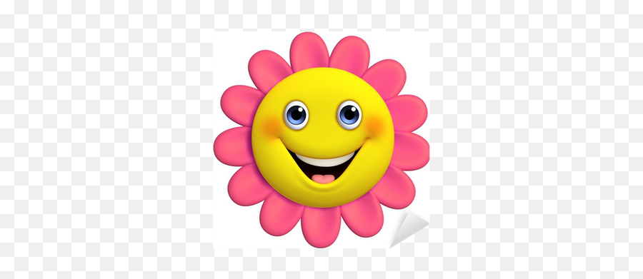 3d Cartoon Cute Flower Sticker Pixers - Flower Cartoon Png 3d Emoji,Emoticon Flowers