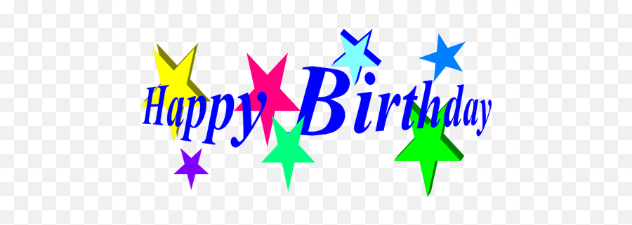 Happy Birthday Lettering Vector Image - Word Art Happy Birthday Emoji,Happy Birthday Emoji Texts