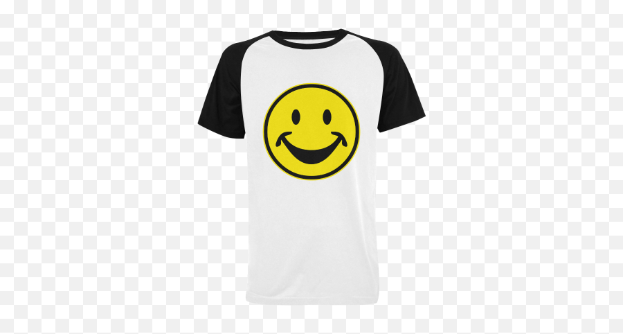 Funny Yellow Smiley For Happy People Menu0027s Raglan T - Shirt Big Size Usa Size Model T11 Id D373535 T Shirt Fender Stratocaster Emoji,Yellow Emoji Shirt
