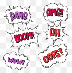 Largest Collection of Free - toEdit bang Stickers PicsArt Wow Omg Pow Emoji