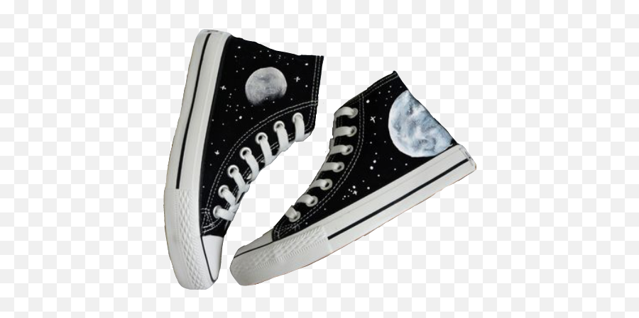 Galaxy Universe Converse Shoes - Painted Converse Moon Emoji,Emoji Converse Shoes