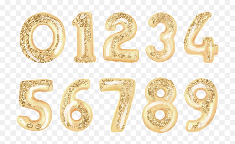 Number 0 1 2 3 4 5 6 7 8 9 Numbers Gold - Gold Numbers For Picsart Emoji,Emoji Nine To Five