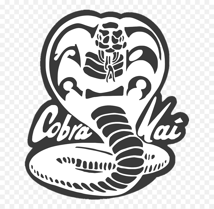 Cobrakai Karatekid - Cobra Kai Logo Black And White Emoji,Emoji Karate Kid