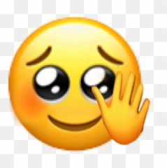 Sticker Emoji Sticker By Zoey Rabbitpie - Pleading Face Emoji With Peace Sign,Cheek Emoji