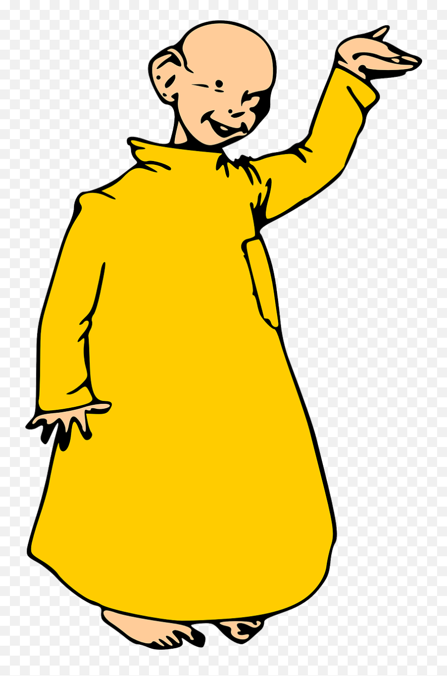 Monk Yellow Robe Boy Man Kid - Yellow Kid Emoji,Statue Emoji