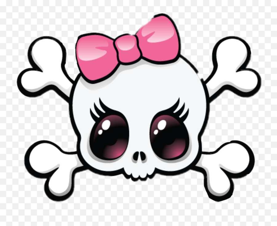 Cute Girly Girl Fun Emoji Skeleton - Cartoon Girly Skull,Cute Girl Emoji
