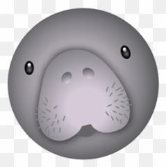 Manatee Emoji - Circle,Salt Emoji