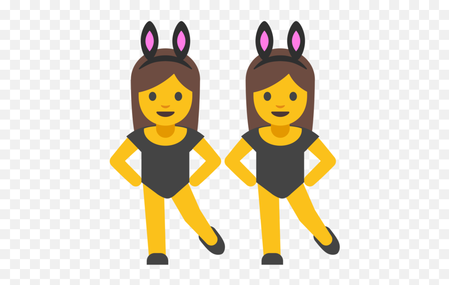 Women With Bunny Ears Emoji - Two Girls Dancing Emoji,Ballerina Emoji