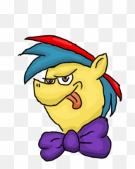 Greengraphite Bowtie Brown Eyes Multicolored Hair - Clip Art Emoji,Silly Face Emoji