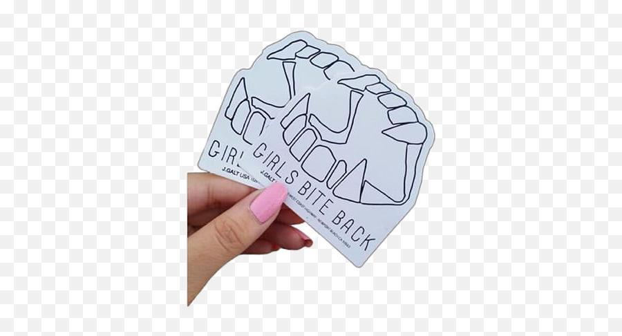 Sticker Girl Girlpower Girlsbiteback Jaws Mouth Teeth - Drawing Emoji,Nail Biting Emoji