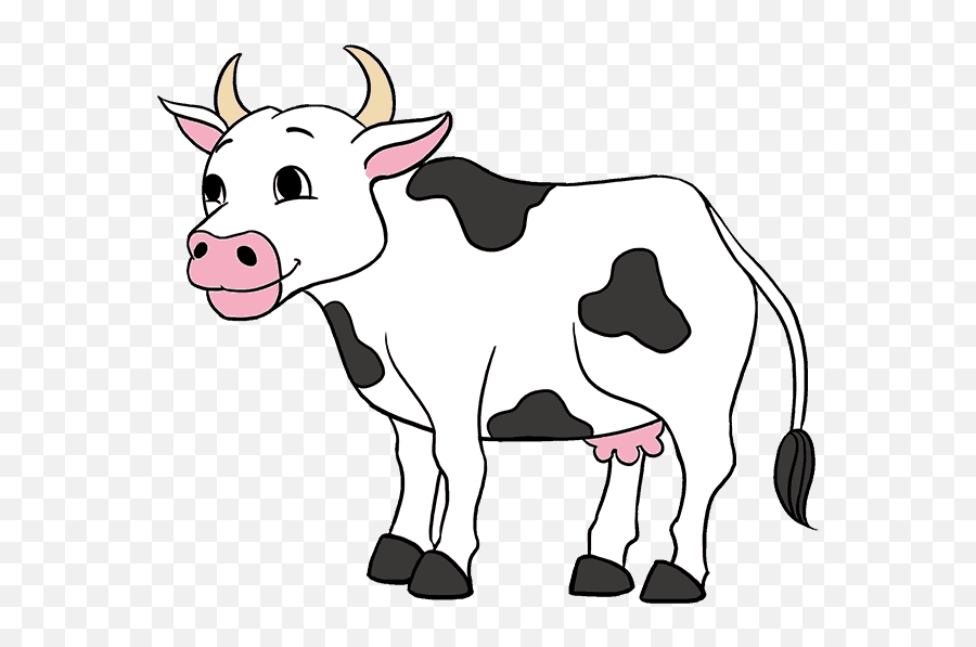 How To Draw A Cartoon Cow In A Few Easy Steps - Cartoon Cow Line Drawing Emoji,Pulling Hair Out Emoji