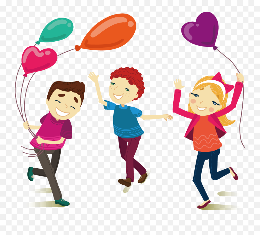 Cartoon Illustration Friends Playing With Outdoors - Friendship Day 2018 Date In India Emoji,Friendship Emoji