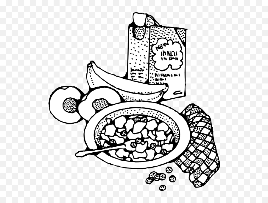 Breakfast With Cereal Png Svg Clip Art For Web - Download Breakfast Clip Art Black And White Emoji,Seahawks Emoji Keyboard