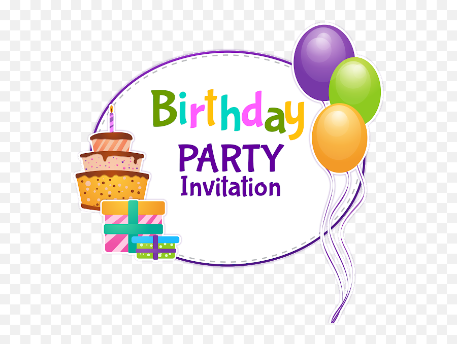 Birthday Party Invitations - Birthday Emoji,Party Streamer Emoji