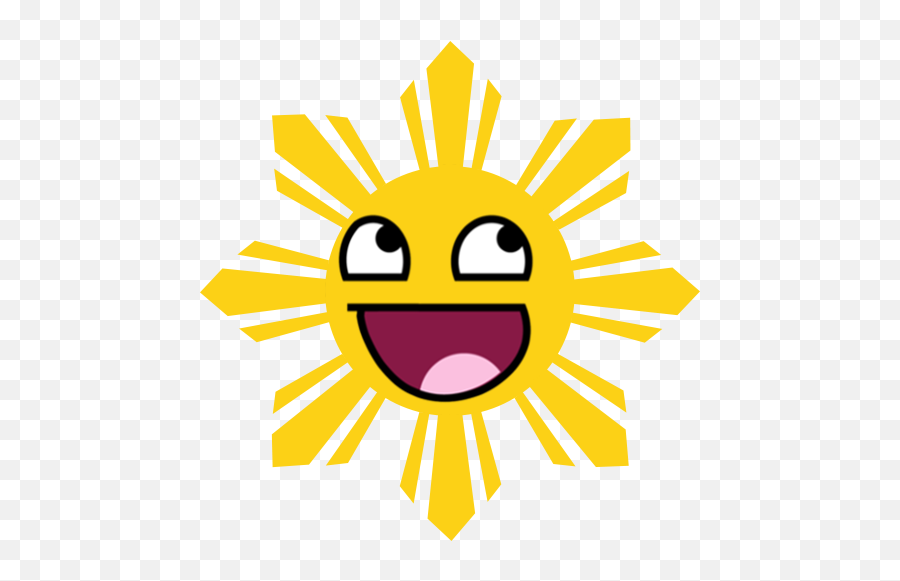 Epic Smiley Face - Philippine Flag Sun Vector Emoji,Emoticon Meme