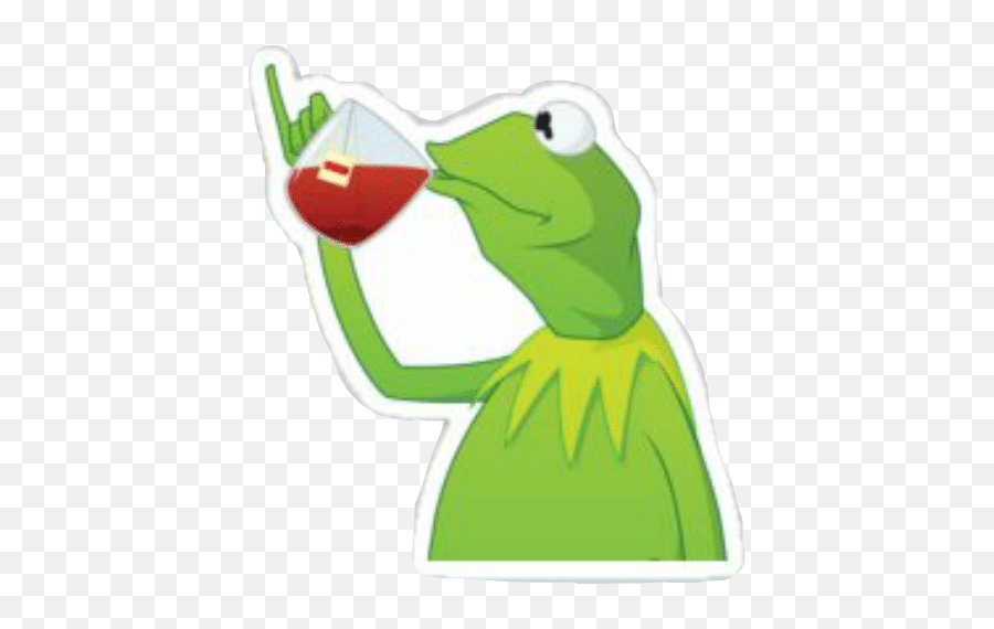 Tea Kermit Green Brown White Blue - Pond Frogs Emoji,Kermit Tea Emoji