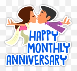 Couple Mushy Stickers - Happy Monthly Anniversary Emoji,Laying Emoji