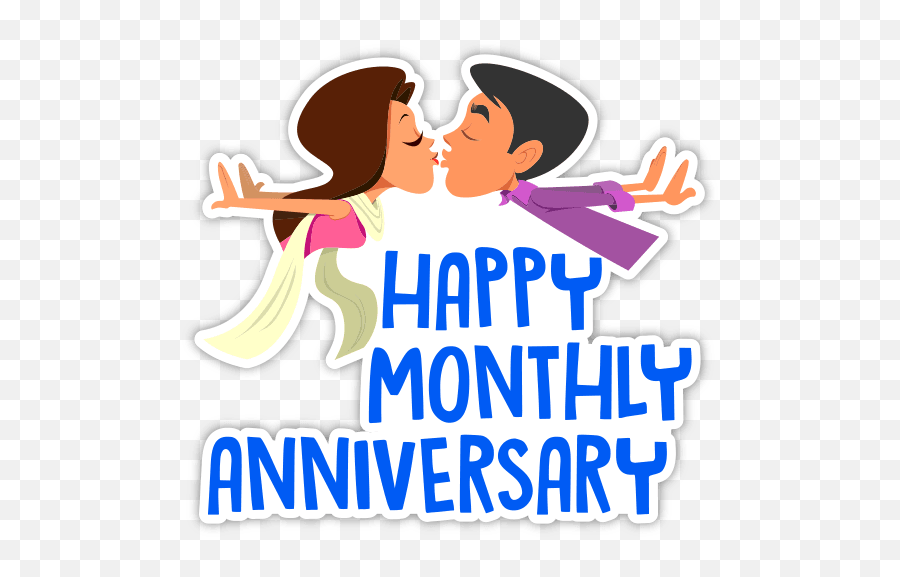 Couple Mushy Stickers - Happy Monthly Anniversary Emoji,Laying Emoji