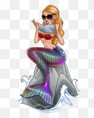 Kai The Tanning Mermaid - Illustration Emoji