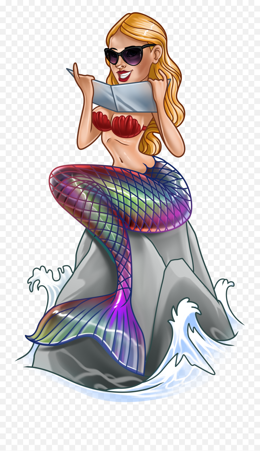 Kai The Tanning Mermaid - Illustration Emoji,Merman Emoji