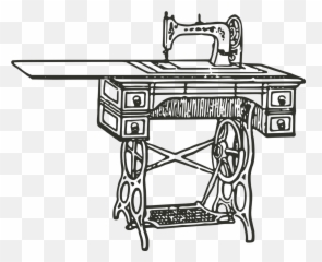 Sewing Machine Antique Old Retro - Table Drawing Emoji