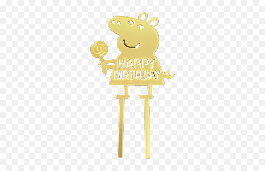 Acrylic Cake Topper Gold Happy Birthday - Cartoon Emoji,Emoticon Birthday