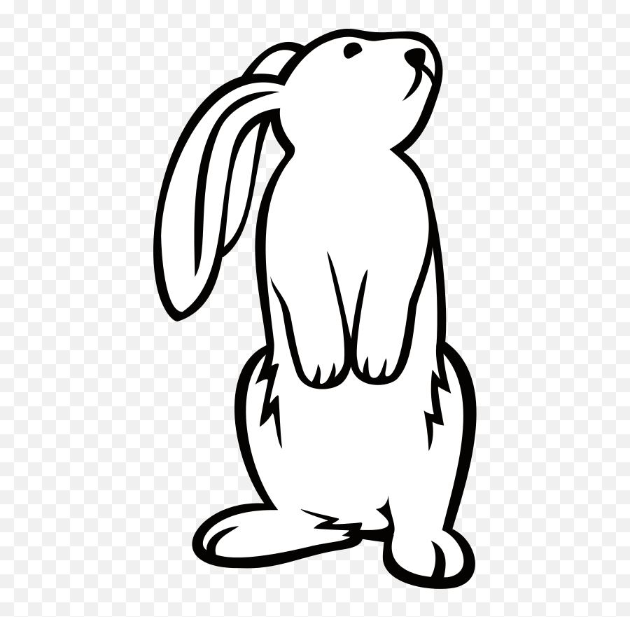 A Little White Bunny Standing - Bunny Standing Up Drawing Emoji,White Rabbit Emoji