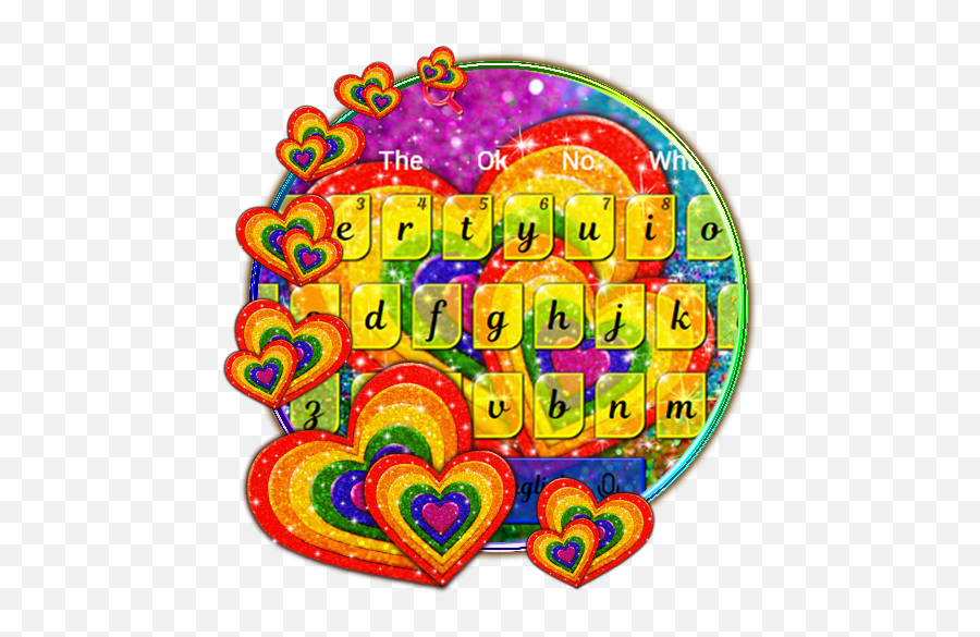Rainbow Glitter Love Keyboard Theme - Heart Emoji,Rainbow Love Emoji Keyboard