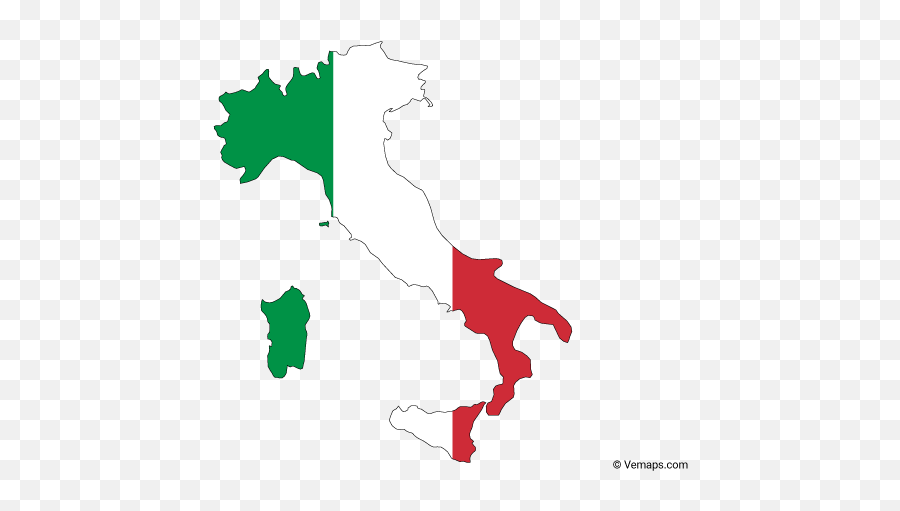 Flag Map Of Italy - Vector Italy Map Png Emoji,Italy Emoji