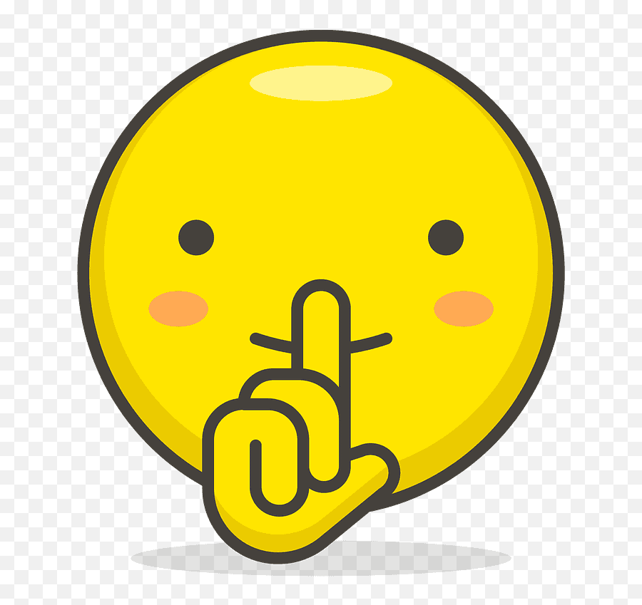 Shushing Face Emoji Clipart - Happy Smiley,Shush Emoticon