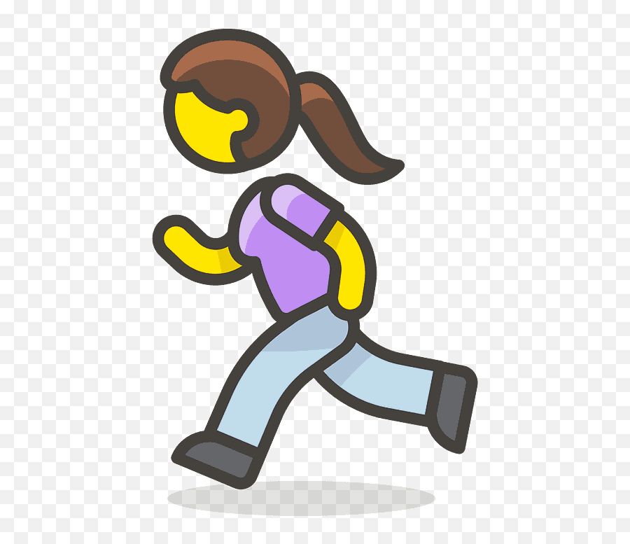 Woman Running Emoji Clipart - Correr Emoji,Runner Emoji
