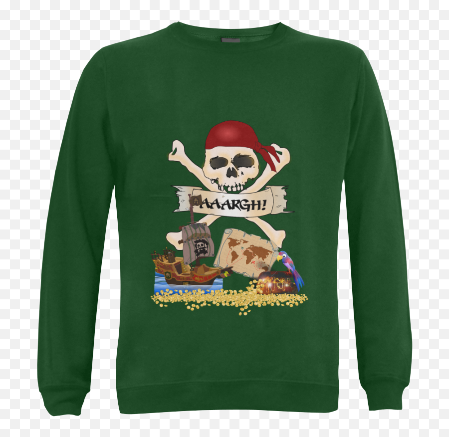 Pirate Ship Treasure Chest And Jolly Roger Gildan Crewneck Sweatshirtnew Model H01 Id D535806 - Long Sleeve Emoji,Pirate Ship Emoji
