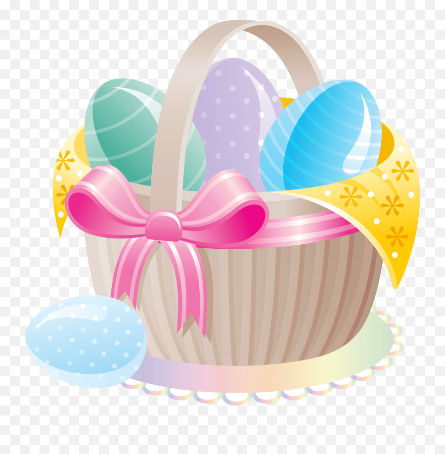 Delicate Basket With Easter Eggs Png - Easter Basket Clipart Emoji,Easter Basket Emoji