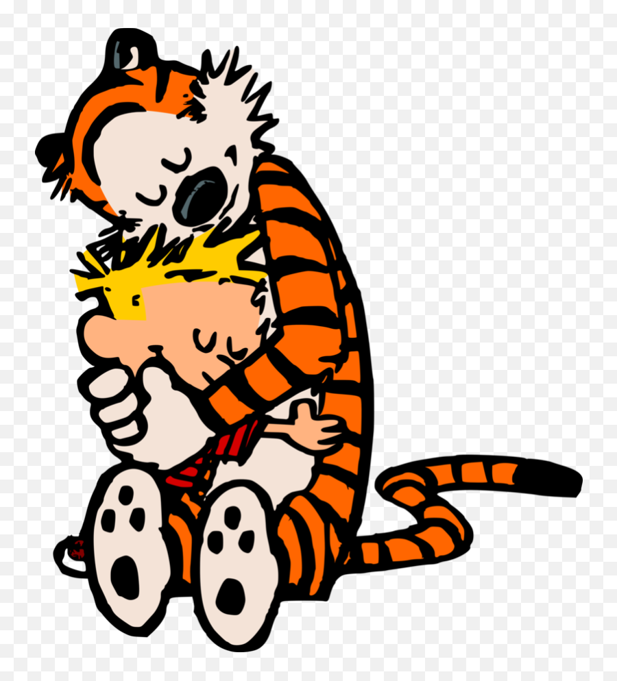 Hug Clipart Transparent - Calvin And Hobbes Transparent Emoji,Sad Hug Emoji