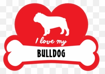 I Love My Bulldog With Dog Bone - Logo Dog Poodle Emoji,Dog Bone Emoji