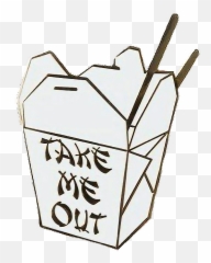 Takeout Chinese Food Date Love - Line Art Emoji