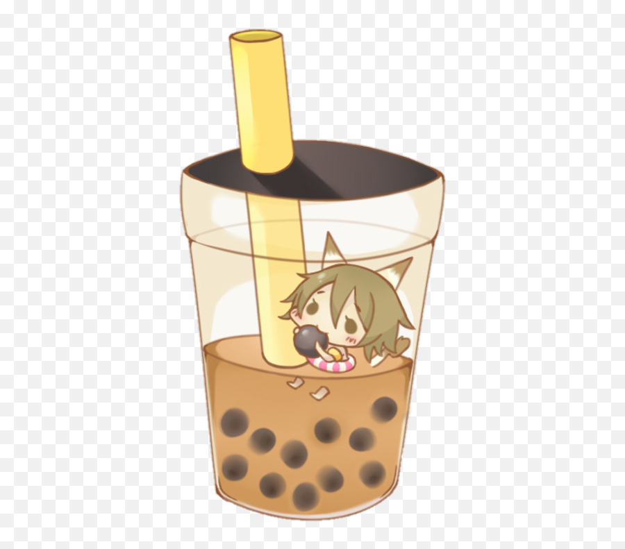 Scbubbletea Bubbletea Anime Cute - Transparent Cartoon Bubble Tea Emoji,Bubble Tea Emoji
