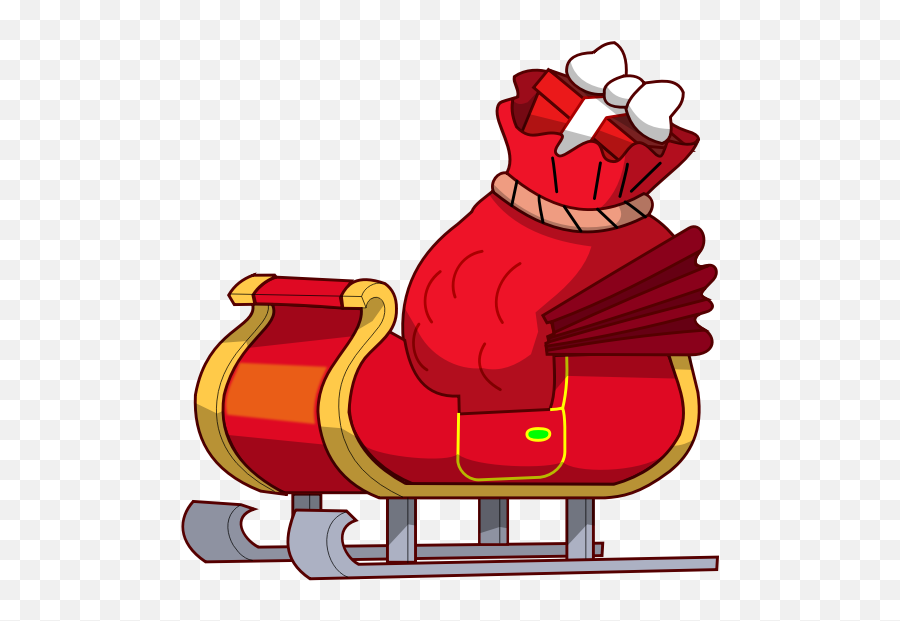 Santa Claus Sleigh With Presents Vector Drawing - Santas Sleigh Clipart Emoji,Music Emojis