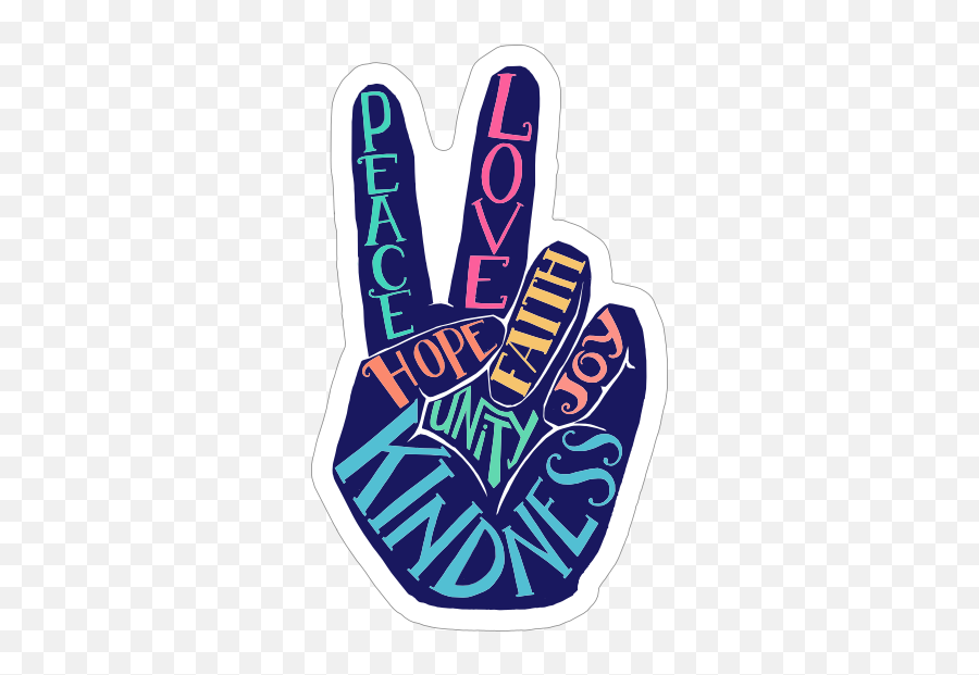 Hippie Peace Hand Sticker - Hippie Peace Sign Hand Emoji,Hamsa Emoji