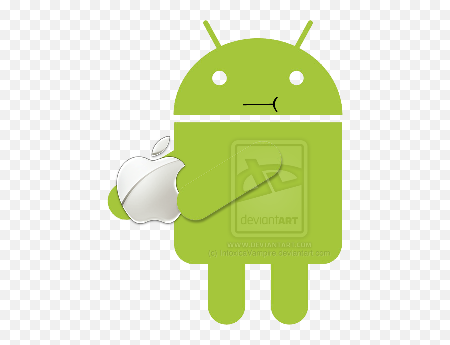 Android Eating Apple Png Clipart - Logo Android Png Hd Emoji,Vampire Emoji Android